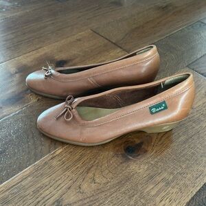 VINTAGE 70s 80s BASS Wedge Shoes w/Bow in Oxblood-Comfort Boho Modest Womens 6.5